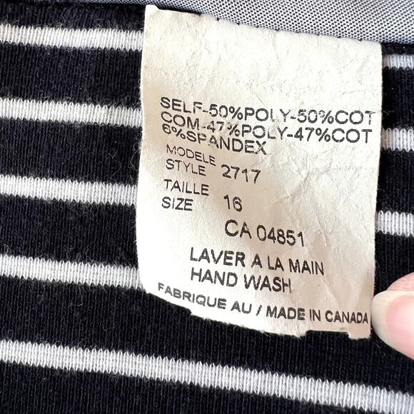 Solar by Lasania Womens Preppy Button-Up Striped Cardigan Size 16 Nautical Beach - Picture 4 of 6